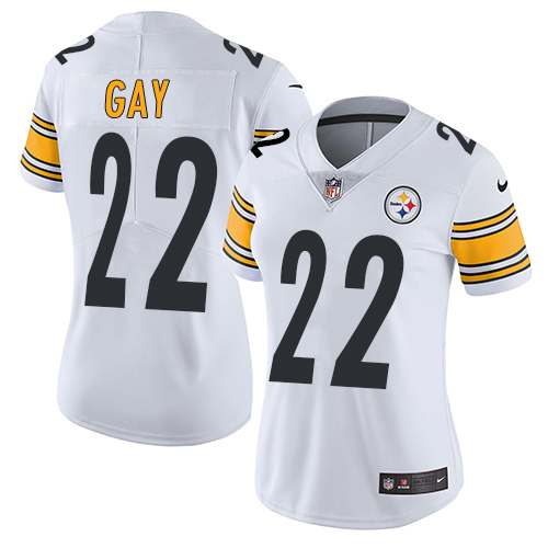 Women's Nike Pittsburgh Steelers #22 William Gay White Vapor Untouchable Elite Player NFL Jersey