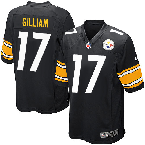 Men's Nike Pittsburgh Steelers #17 Joe Gilliam Game Black Team Color NFL Jersey