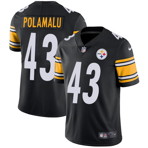 Men's Nike Pittsburgh Steelers #43 Troy Polamalu Black Team Color Vapor Untouchable Limited Player NFL Jersey
