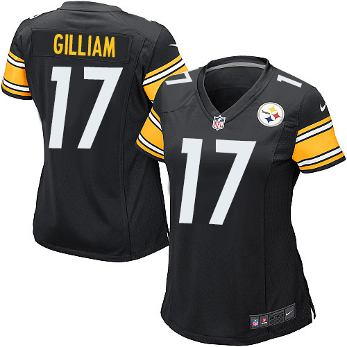 Women's Nike Pittsburgh Steelers #17 Joe Gilliam Game Black Team Color NFL Jersey