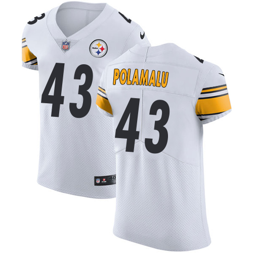 Men's Nike Pittsburgh Steelers #43 Troy Polamalu White Vapor Untouchable Elite Player NFL Jersey