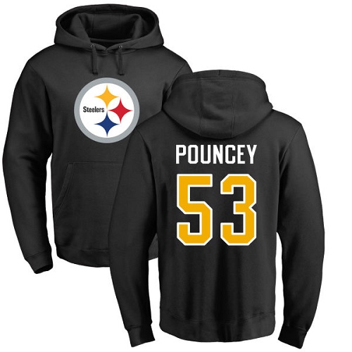 NFL Nike Pittsburgh Steelers #53 Maurkice Pouncey Black Name & Number Logo Pullover Hoodie
