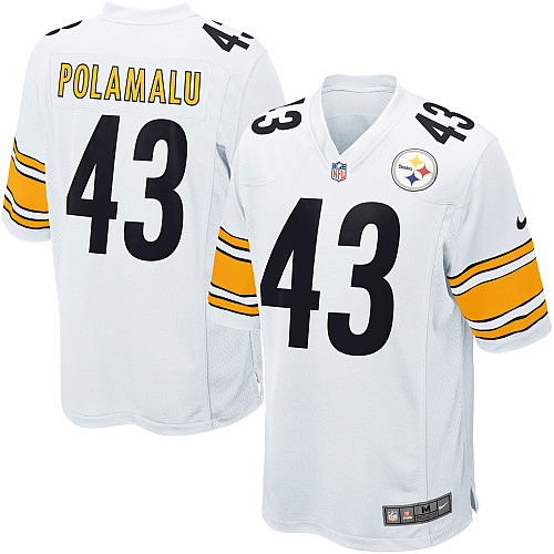 Men's Nike Pittsburgh Steelers #43 Troy Polamalu Game White NFL Jersey