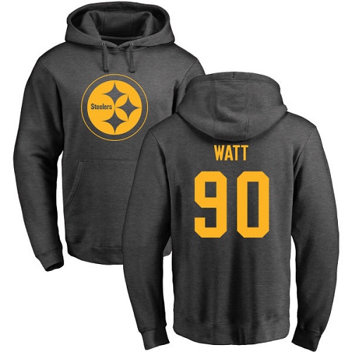 NFL Nike Pittsburgh Steelers #90 T. J. Watt Ash One Color Pullover Hoodie