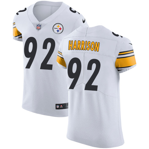 Men's Nike Pittsburgh Steelers #92 James Harrison White Vapor Untouchable Elite Player NFL Jersey