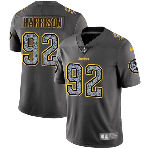 Men's Nike Pittsburgh Steelers #92 James Harrison Gray Static Vapor Untouchable Limited NFL Jersey