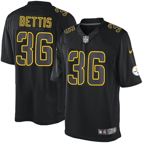 Men's Nike Pittsburgh Steelers #36 Jerome Bettis Limited Black Impact NFL Jersey