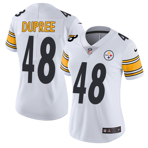 Women's Nike Pittsburgh Steelers #48 Bud Dupree White Vapor Untouchable Elite Player NFL Jersey