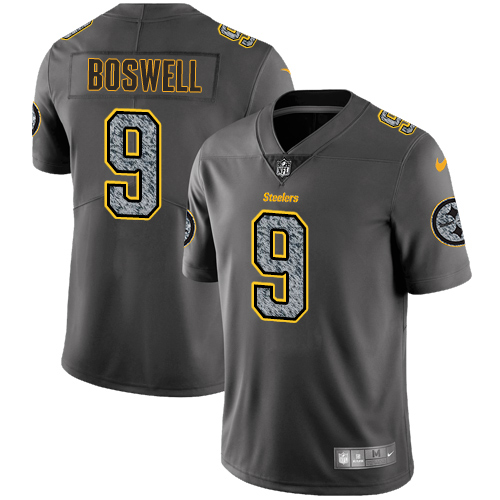 Men's Nike Pittsburgh Steelers #9 Chris Boswell Gray Static Vapor Untouchable Limited NFL Jersey
