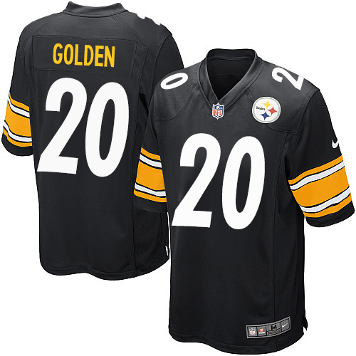 Men's Nike Pittsburgh Steelers #20 Robert Golden Game Black Team Color NFL Jersey