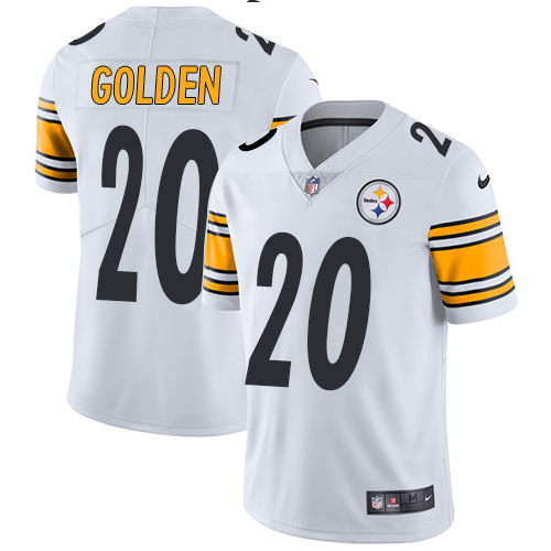 Men's Nike Pittsburgh Steelers #20 Robert Golden White Vapor Untouchable Limited Player NFL Jersey
