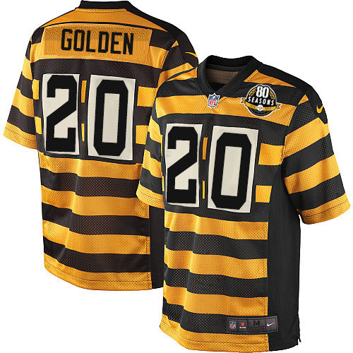 Men's Nike Pittsburgh Steelers #20 Robert Golden Elite Yellow/Black Alternate 80TH Anniversary Throwback NFL Jersey