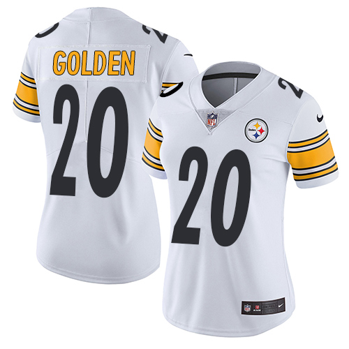 Women's Nike Pittsburgh Steelers #20 Robert Golden White Vapor Untouchable Limited Player NFL Jersey