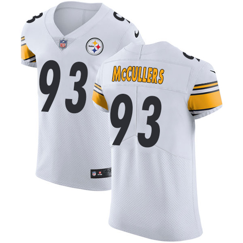 Men's Nike Pittsburgh Steelers #93 Dan McCullers White Vapor Untouchable Elite Player NFL Jersey