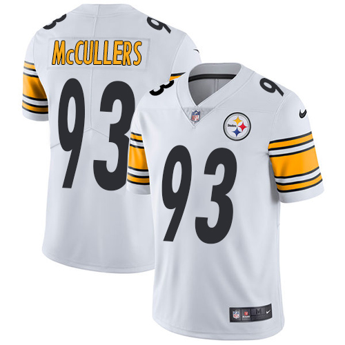 Men's Nike Pittsburgh Steelers #93 Dan McCullers White Vapor Untouchable Limited Player NFL Jersey