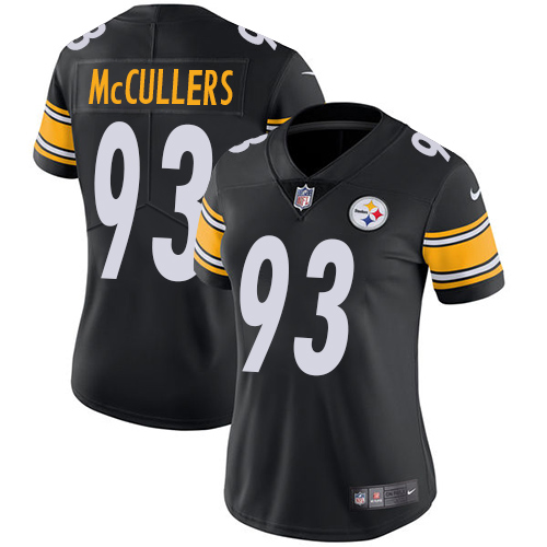 Women's Nike Pittsburgh Steelers #93 Dan McCullers Black Team Color Vapor Untouchable Limited Player NFL Jersey