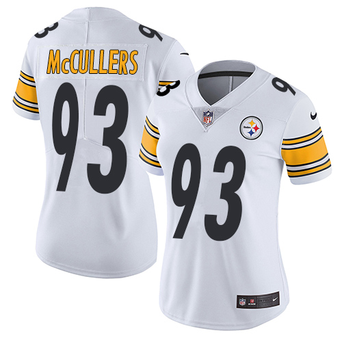 Women's Nike Pittsburgh Steelers #93 Dan McCullers White Vapor Untouchable Elite Player NFL Jersey