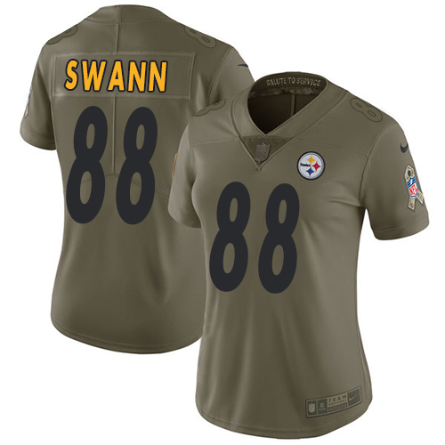 Women's Nike Pittsburgh Steelers #88 Lynn Swann Limited Olive 2017 Salute to Service NFL Jersey