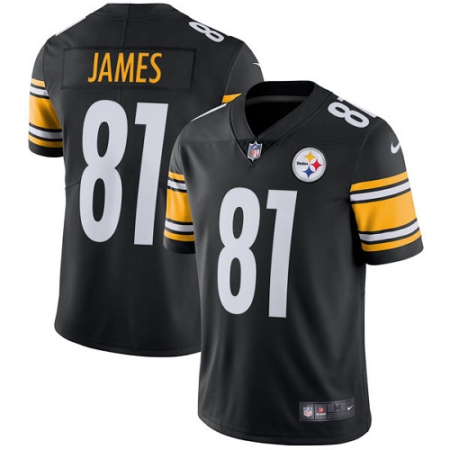 Men's Nike Pittsburgh Steelers #81 Jesse James Black Team Color Vapor Untouchable Limited Player NFL Jersey