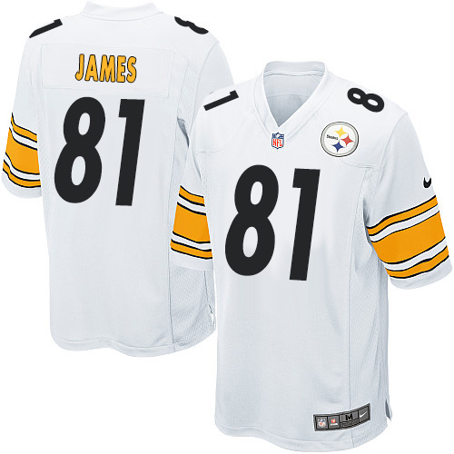 Men's Nike Pittsburgh Steelers #81 Jesse James Game White NFL Jersey