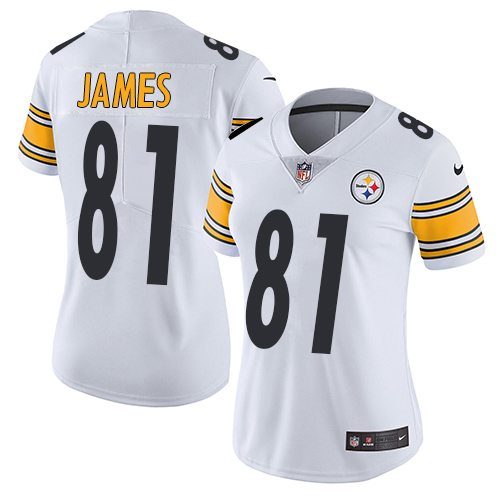 Women's Nike Pittsburgh Steelers #81 Jesse James White Vapor Untouchable Elite Player NFL Jersey