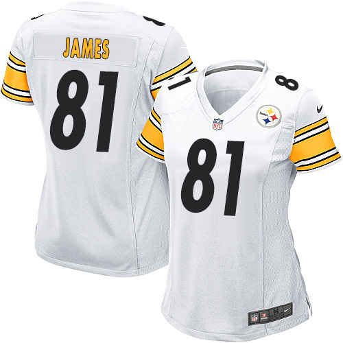 Women's Nike Pittsburgh Steelers #81 Jesse James Game White NFL Jersey