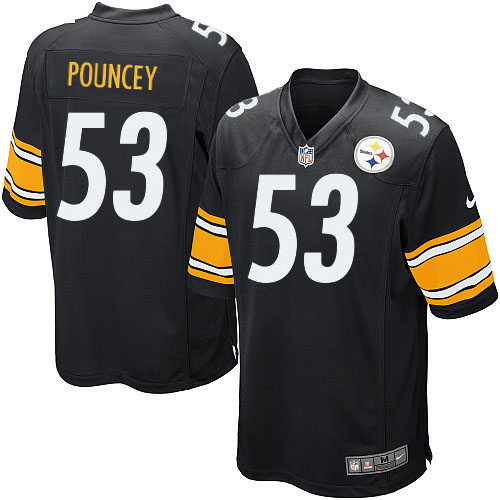 Men's Nike Pittsburgh Steelers #53 Maurkice Pouncey Game Black Team Color NFL Jersey