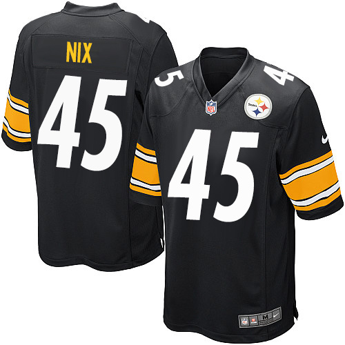 Men's Nike Pittsburgh Steelers #45 Roosevelt Nix Game Black Team Color NFL Jersey