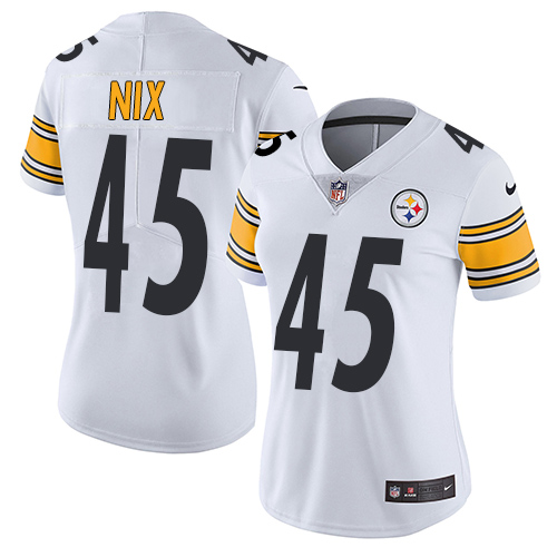 Women's Nike Pittsburgh Steelers #45 Roosevelt Nix White Vapor Untouchable Elite Player NFL Jersey
