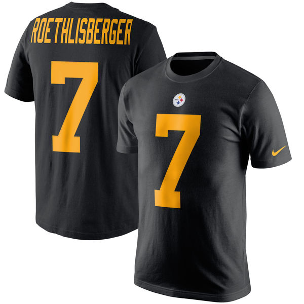 NFL Nike Pittsburgh Steelers #7 Ben Roethlisberger Black Rush Pride Name & Number T-Shirt