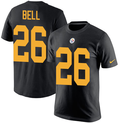 NFL Nike Pittsburgh Steelers #26 Le'Veon Bell Black Rush Pride Name & Number T-Shirt