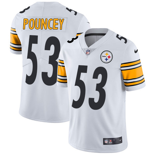 Youth Nike Pittsburgh Steelers #53 Maurkice Pouncey White Vapor Untouchable Limited Player NFL Jersey