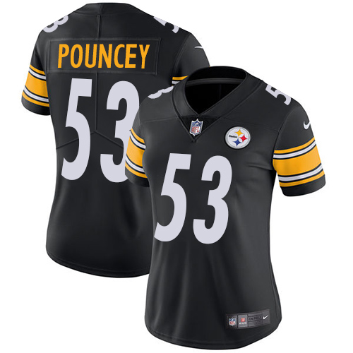 Women's Nike Pittsburgh Steelers #53 Maurkice Pouncey Black Team Color Vapor Untouchable Limited Player NFL Jersey