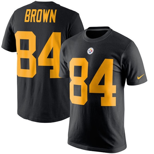NFL Nike Pittsburgh Steelers #84 Antonio Brown Black Rush Pride Name & Number T-Shirt