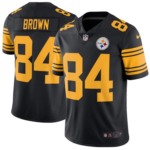Men's Nike Pittsburgh Steelers #84 Antonio Brown Limited Black Rush Vapor Untouchable NFL Jersey