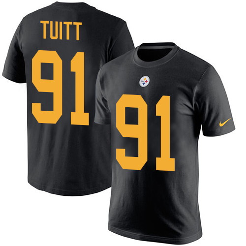 NFL Nike Pittsburgh Steelers #91 Stephon Tuitt Black Rush Pride Name & Number T-Shirt