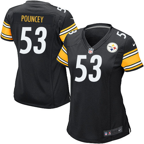 Women's Nike Pittsburgh Steelers #53 Maurkice Pouncey Game Black Team Color NFL Jersey