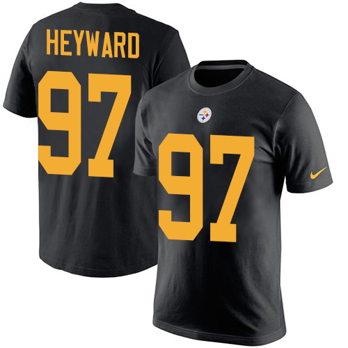 NFL Nike Pittsburgh Steelers #97 Cameron Heyward Black Rush Pride Name & Number T-Shirt