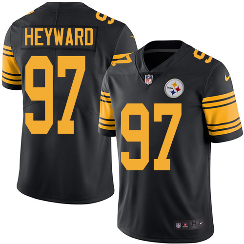 Men's Nike Pittsburgh Steelers #97 Cameron Heyward Limited Black Rush Vapor Untouchable NFL Jersey