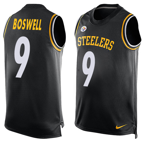 Men's Nike Pittsburgh Steelers #9 Chris Boswell Limited Black Player Name & Number Tank Top NFL Jersey