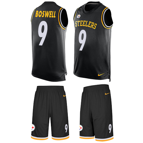 Men's Nike Pittsburgh Steelers #9 Chris Boswell Limited Black Tank Top Suit NFL Jersey