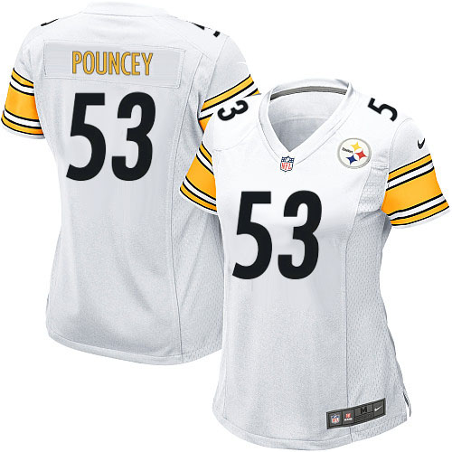 Women's Nike Pittsburgh Steelers #53 Maurkice Pouncey Game White NFL Jersey