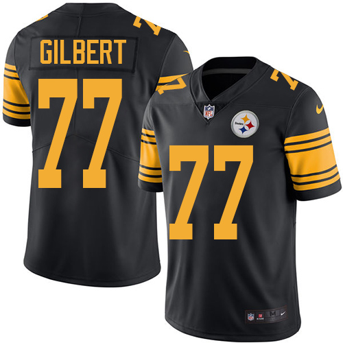 Men's Nike Pittsburgh Steelers #77 Marcus Gilbert Limited Black Rush Vapor Untouchable NFL Jersey