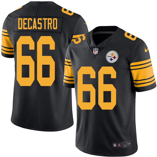 Men's Nike Pittsburgh Steelers #66 David DeCastro Limited Black Rush Vapor Untouchable NFL Jersey