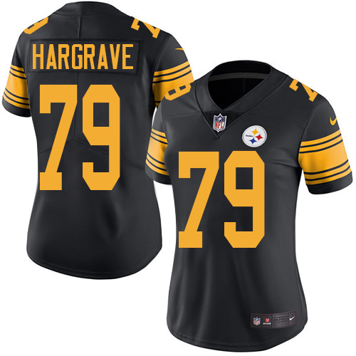 Women's Nike Pittsburgh Steelers #79 Javon Hargrave Elite Black Rush Vapor Untouchable NFL Jersey