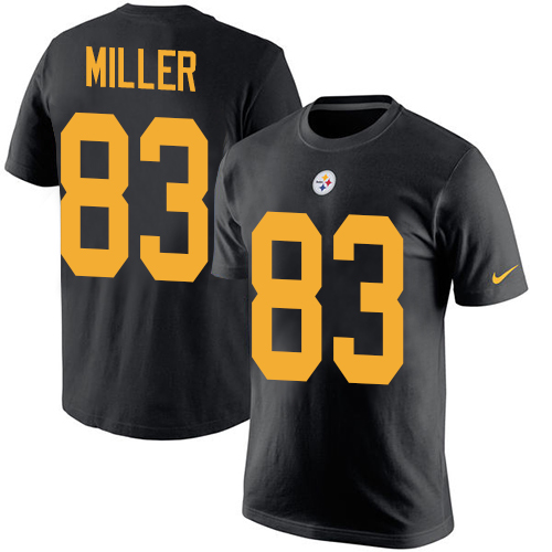 NFL Nike Pittsburgh Steelers #83 Heath Miller Black Rush Pride Name & Number T-Shirt