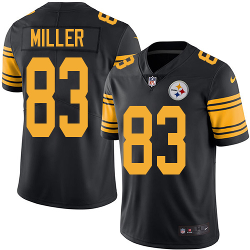 Men's Nike Pittsburgh Steelers #83 Heath Miller Limited Black Rush Vapor Untouchable NFL Jersey