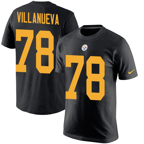 NFL Nike Pittsburgh Steelers #78 Alejandro Villanueva Black Rush Pride Name & Number T-Shirt