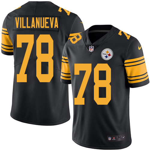 Men's Nike Pittsburgh Steelers #78 Alejandro Villanueva Limited Black Rush Vapor Untouchable NFL Jersey