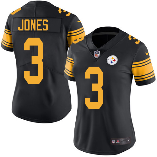 Women's Nike Pittsburgh Steelers #3 Landry Jones Elite Black Rush Vapor Untouchable NFL Jersey